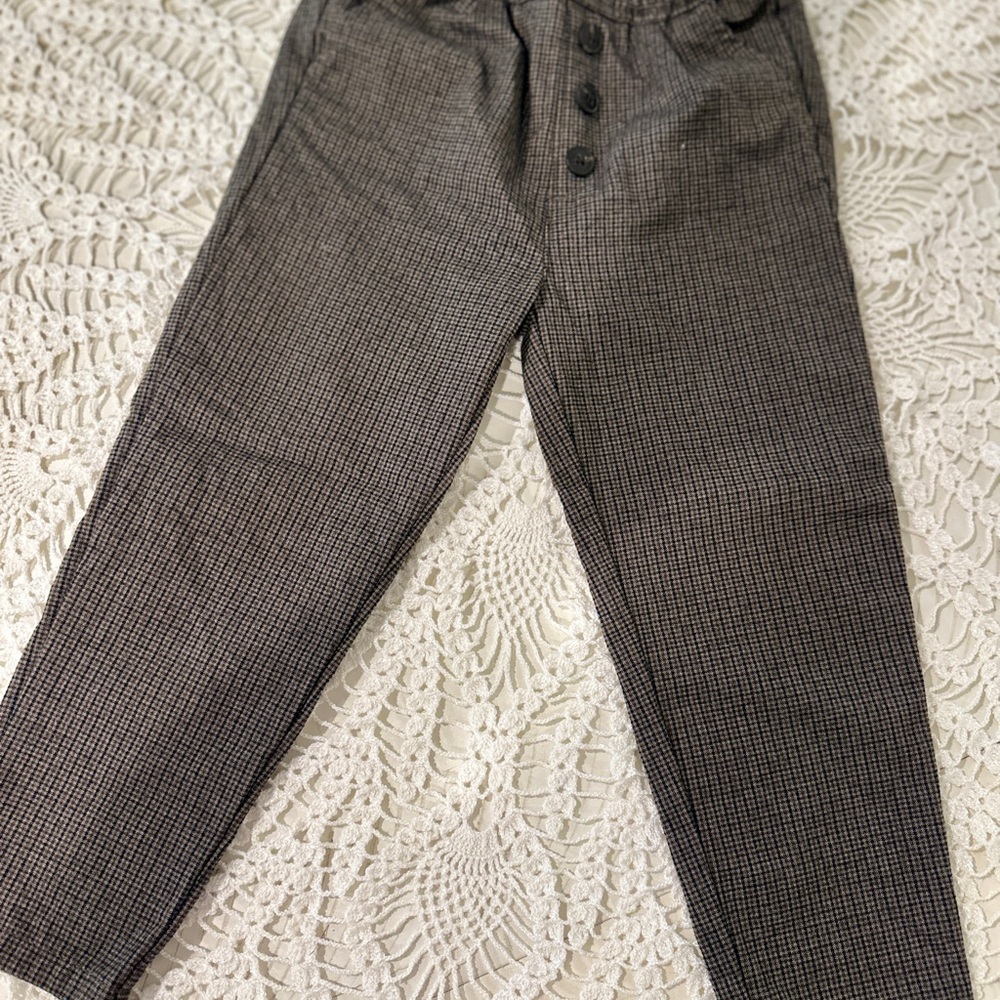 Kid’s Brown Checkered Pants